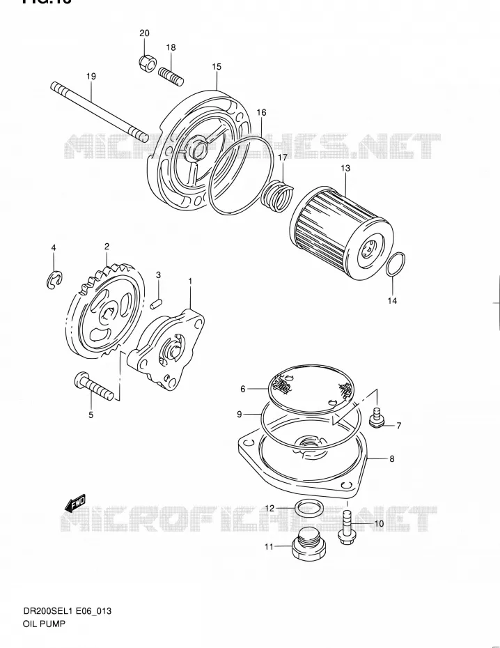 OIL PUMP Suzuki MOTO 200 DR 2011  DR200SE L1 (E06,E24)