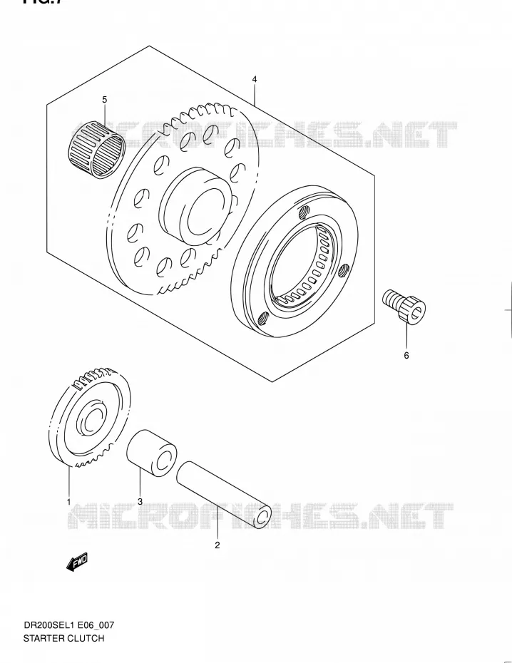 STARTER MOTOR CLUTCH Suzuki MOTO 200 DR 2011  DR200SE L1 (E06,E24)