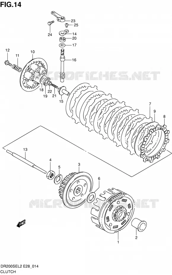 CLUTCH Suzuki MOTO 200 DR 2012  DR200SE L2 (E03,E28,E33)