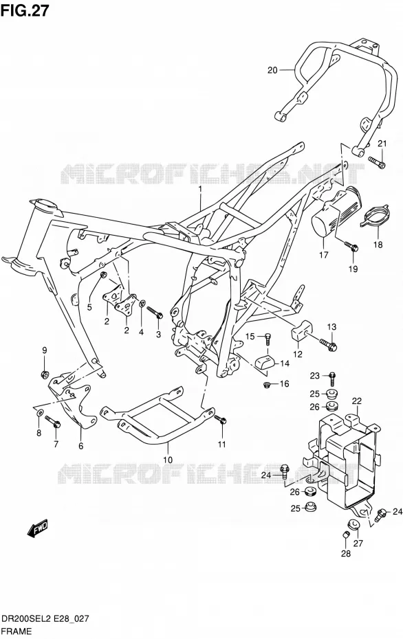FRAME Suzuki MOTO 200 DR 2012  DR200SE L2 (E03,E28,E33)