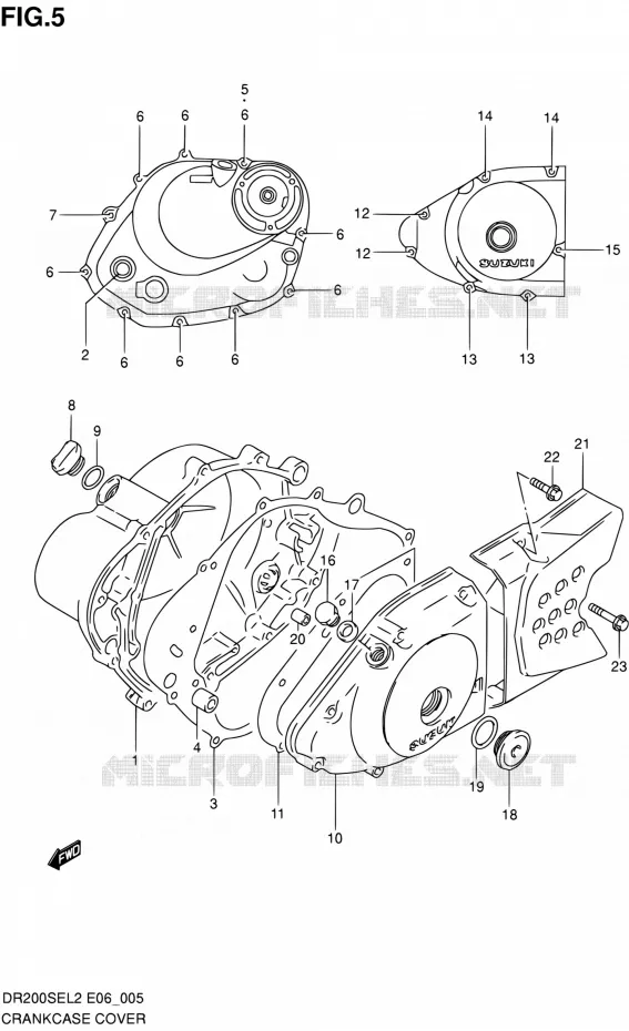 CRACKCASE COVER Suzuki MOTO 200 DR 2012  DR200SEL2(E24)