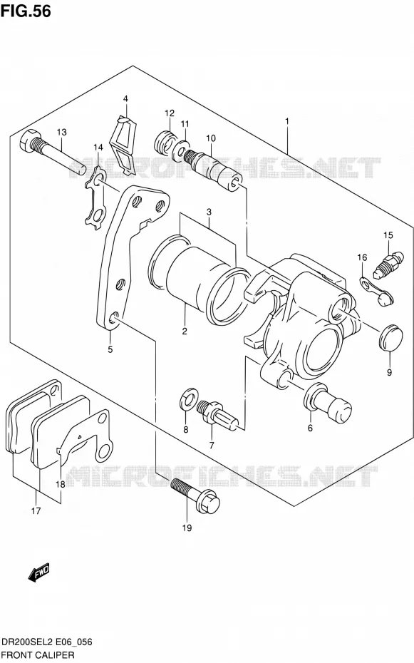 FRONT CALIPER Suzuki MOTO 200 DR 2012  DR200SEL2(E24)