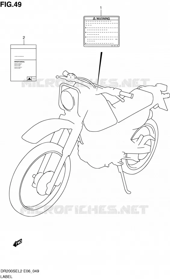 LABEL (DR200SEL2 E06) Suzuki MOTO 200 DR 2012  DR200SEL2(E24)