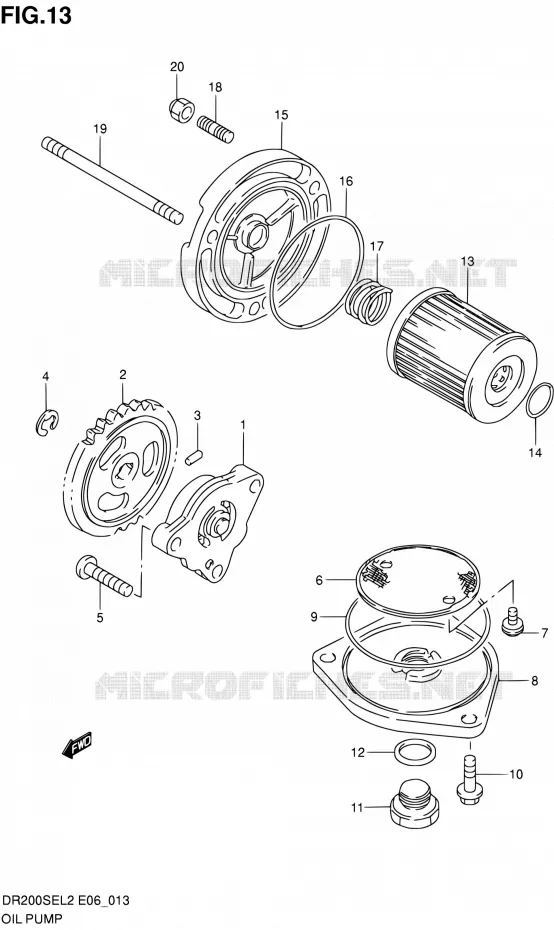 OIL PUMP Suzuki MOTO 200 DR 2012  DR200SEL2(E24)