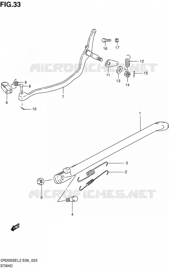 STAND (DR200SEL2 E06) Suzuki MOTO 200 DR 2012  DR200SEL2(E24)