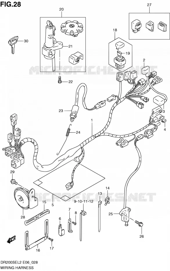WIRING HARNESS (DR200SEL2 E06) Suzuki MOTO 200 DR 2012  DR200SEL2(E24)