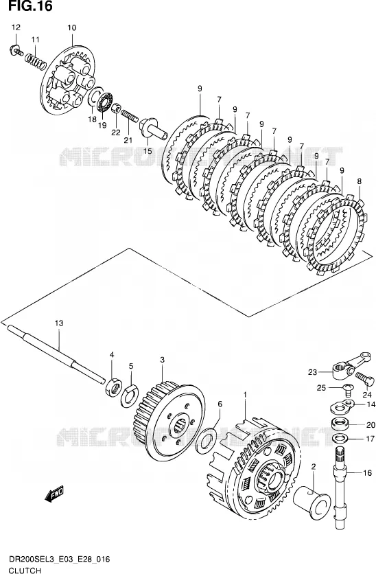 CLUTCH Suzuki MOTO 200 DR 2013  DR200SE L3 (E03,E28,E33)