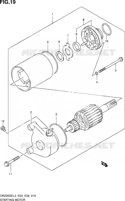 STARTER MOTOR Suzuki MOTO 200 DR 2013  DR200SE L3 (E03,E28,E33)