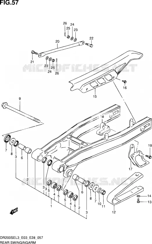 SWINGARM Suzuki MOTO 200 DR 2013  DR200SE L3 (E03,E28,E33)