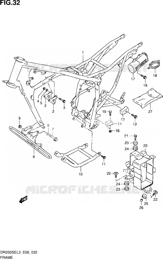 FRAME (DR200SEL3 E24) Suzuki MOTO 200 DR 2013  DR200SE L3 (E06)