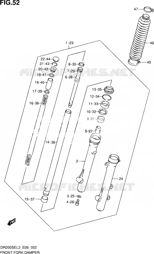 FRONT FORK Suzuki MOTO 200 DR 2013  DR200SE L3 (E06)