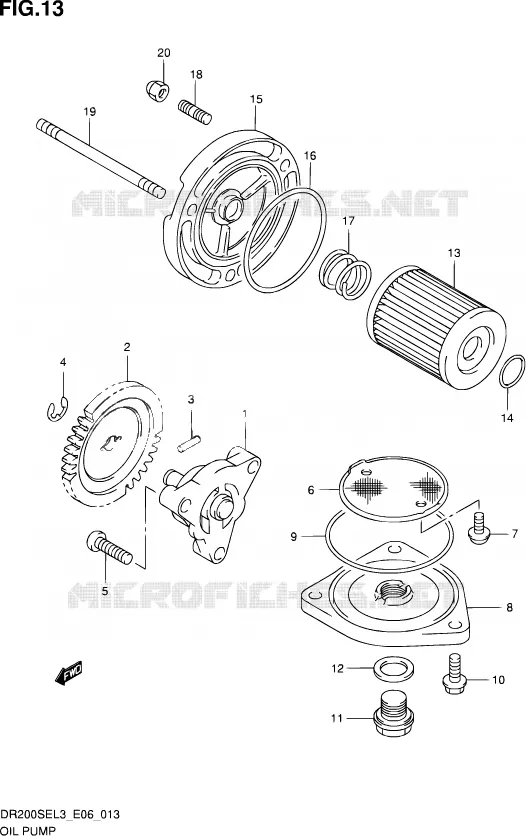 OIL PUMP Suzuki MOTO 200 DR 2013  DR200SE L3 (E06)