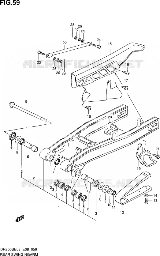 SWINGARM Suzuki MOTO 200 DR 2013  DR200SE L3 (E06)