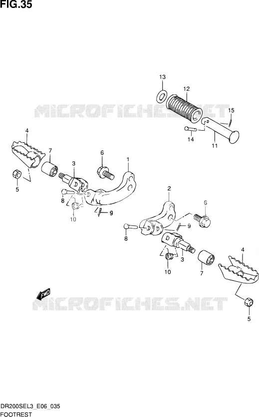 FOOTREST (DR200SEL3 E06) Suzuki MOTO 200 DR 2013  DR200SE L3 (E24)