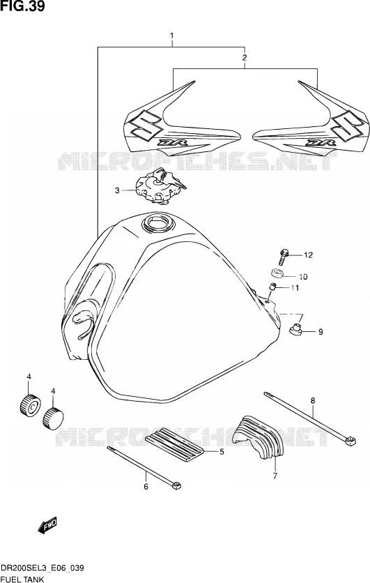 FUEL TANK Suzuki MOTO 200 DR 2013  DR200SE L3 (E24)