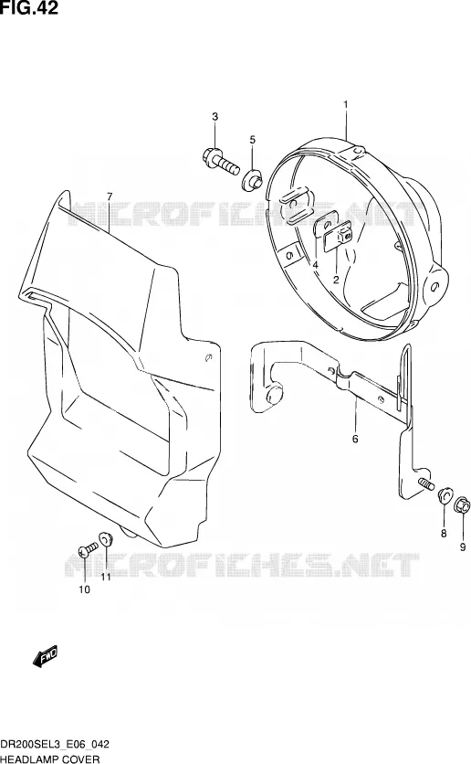 HEADLIGHT COVER Suzuki MOTO 200 DR 2013  DR200SE L3 (E24)