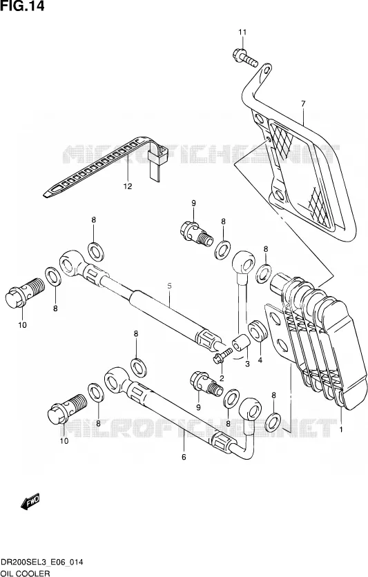 OIL COOLER Suzuki MOTO 200 DR 2013  DR200SE L3 (E24)
