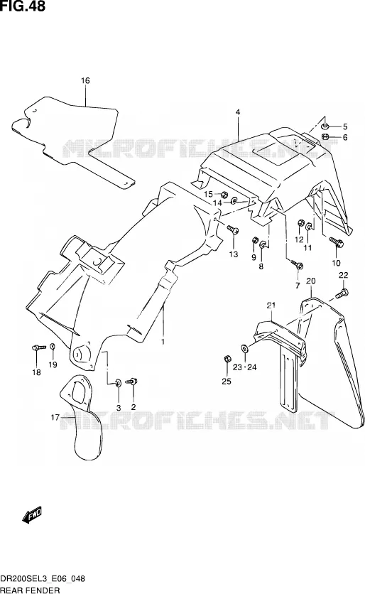 REAR FEDNER Suzuki MOTO 200 DR 2013  DR200SE L3 (E24)