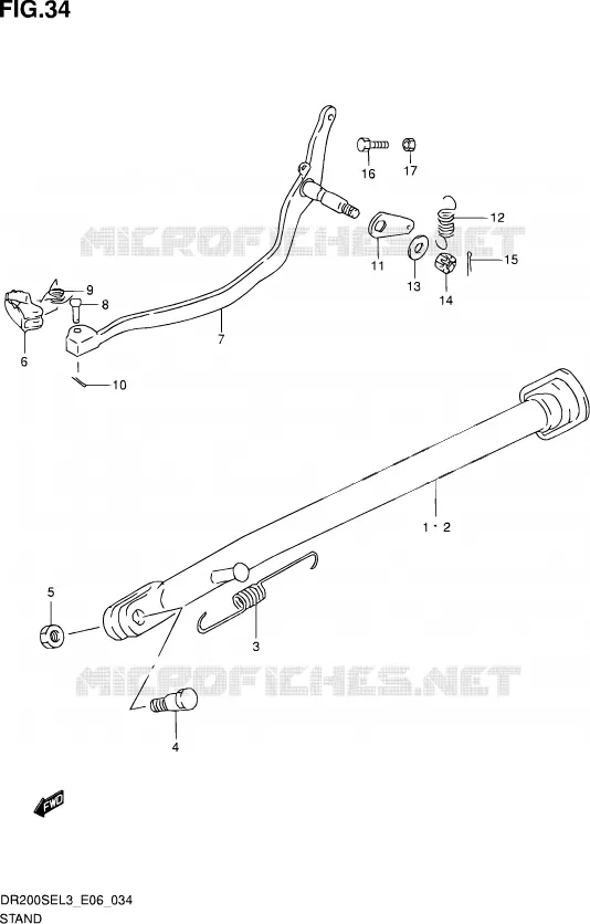 STAND (DR200SEL3 E24) Suzuki MOTO 200 DR 2013  DR200SE L3 (E24)