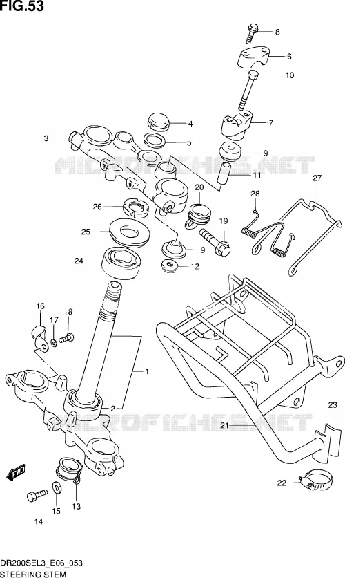 STEERING COLUMN (DR200SEL3 E06) Suzuki MOTO 200 DR 2013  DR200SE L3 (E24)