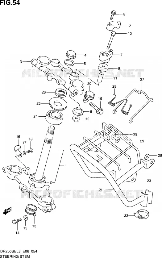 STEERING COLUMN (DR200SEL3 E24) Suzuki MOTO 200 DR 2013  DR200SE L3 (E24)