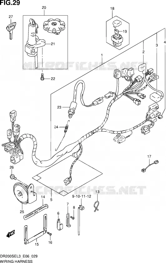 WIRING HARNESS (DR200SEL3 E24) Suzuki MOTO 200 DR 2013  DR200SE L3 (E24)