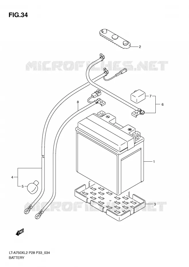 BATTERY Suzuki QUAD 750 KINGQUAD 2012  LT-A750XL2(P28)