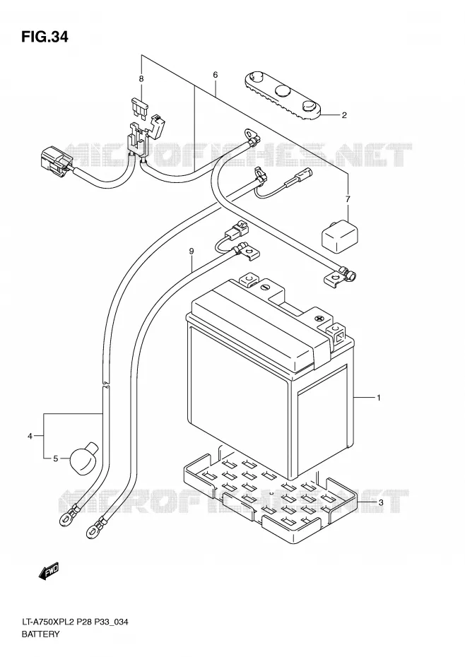 BATTERY Suzuki QUAD 750 KINGQUAD 2012  LT-A750XPZL2(P28)