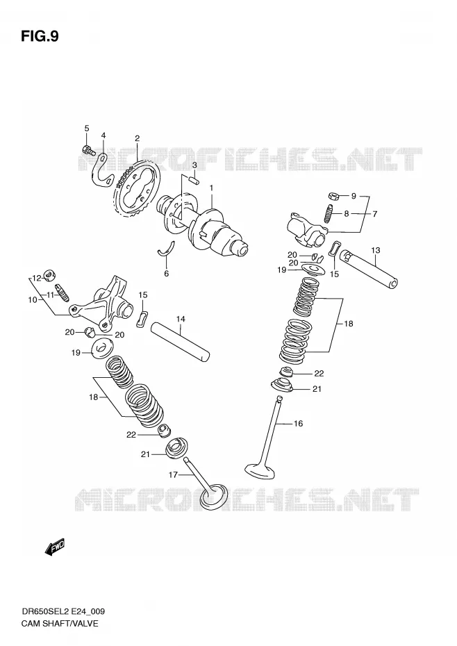 CAM SHAFT - VALVE Suzuki MOTO 650 DR 2012  DR650SEL2(E24)