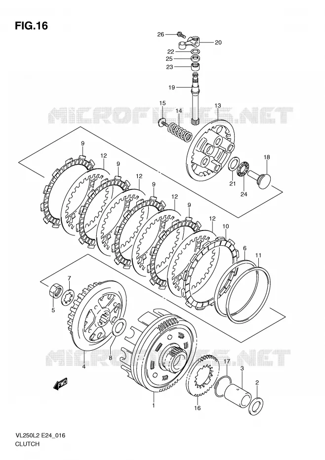 CLUTCH Suzuki MOTO 250 INTRUDER 2012  VL250L2(E24)