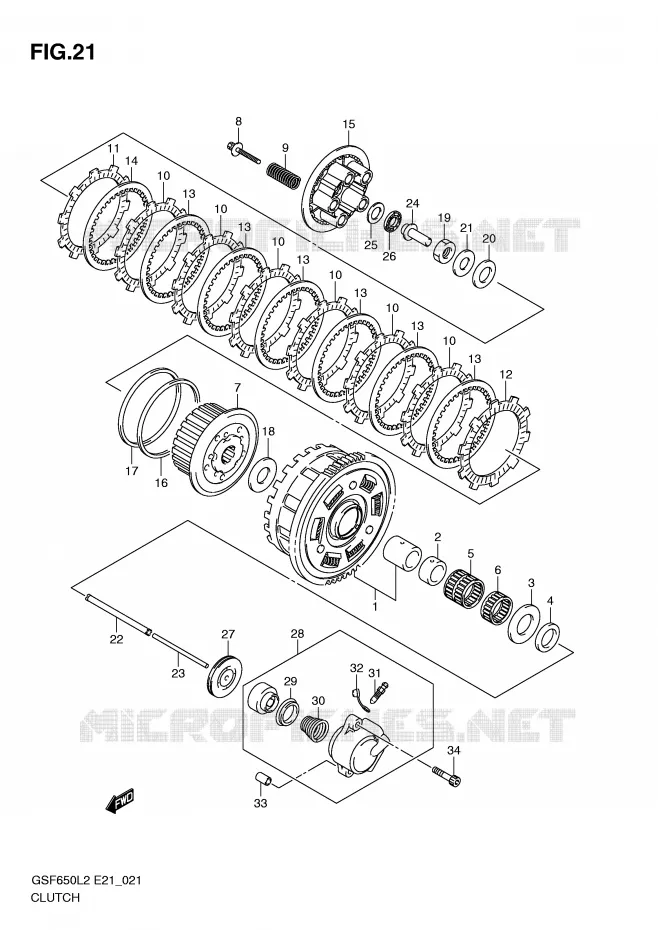 CLUTCH Suzuki MOTO 650 BANDIT 2012  GSF650AL2(E21)