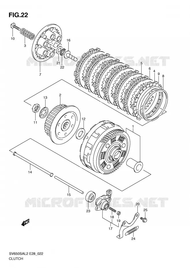CLUTCH Suzuki MOTO 650 SV-S 2012  SV650SAL2(E28)