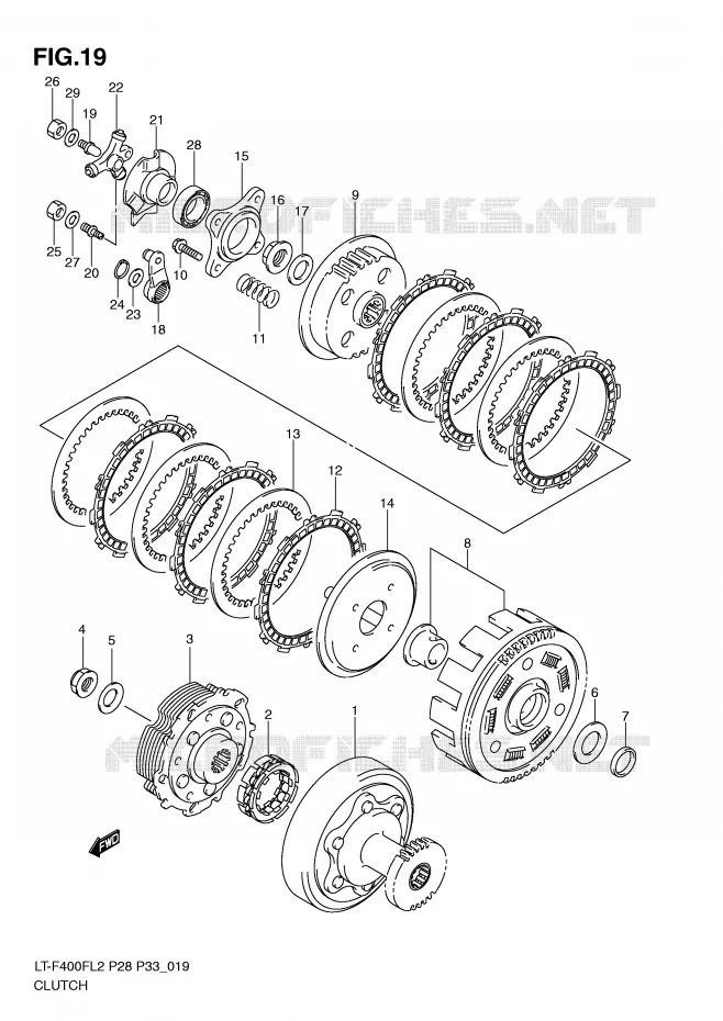 CLUTCH Suzuki QUAD 400 KINGQUAD 2012  LT-F400FL2(P28)