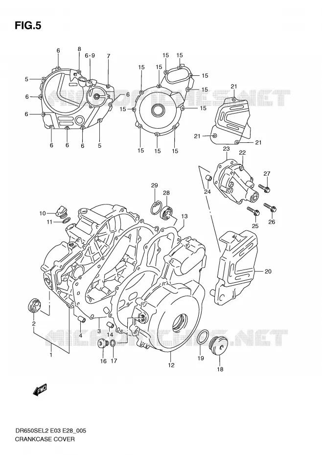 CRANKCASE COVER Suzuki MOTO 650 DR 2012  DR650SEL2(E03)