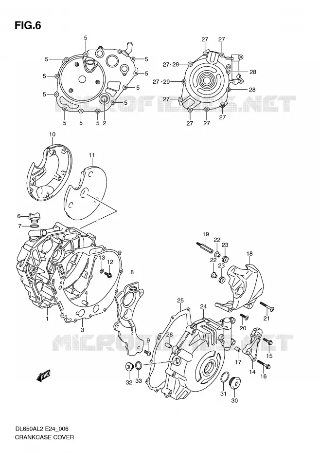 CRANKCASE COVER Suzuki MOTO 650 V-STROM 2012  DL650AL2(E24)