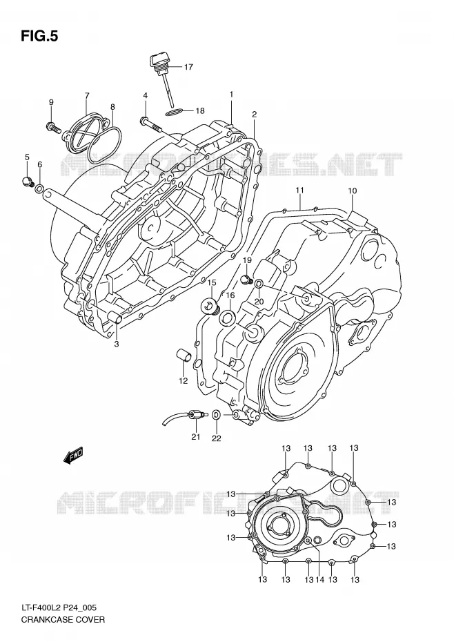 CRANKCASE COVER Suzuki QUAD 400 KINGQUAD 2012  LT-F400L2(P24)