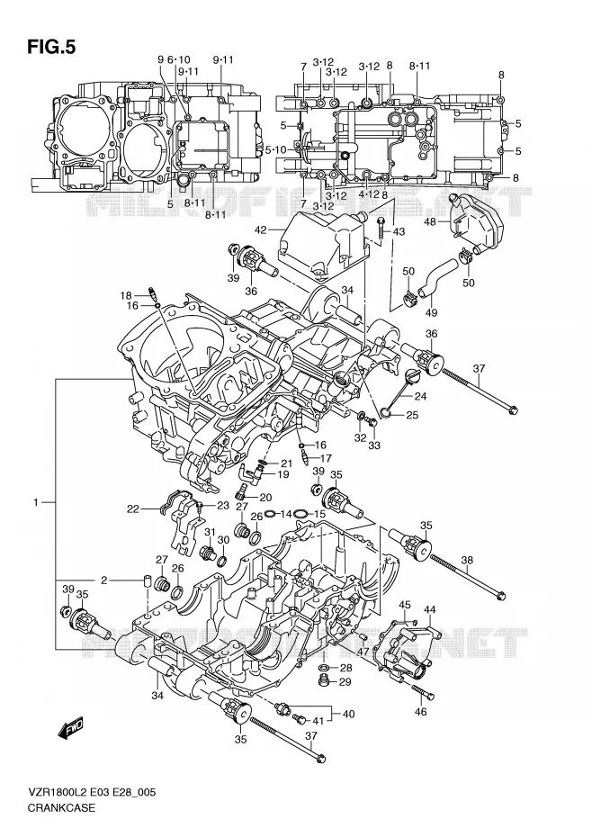 CRANKCASE Suzuki MOTO 1800 INTRUDER 2012  VZR1800L2(E03)