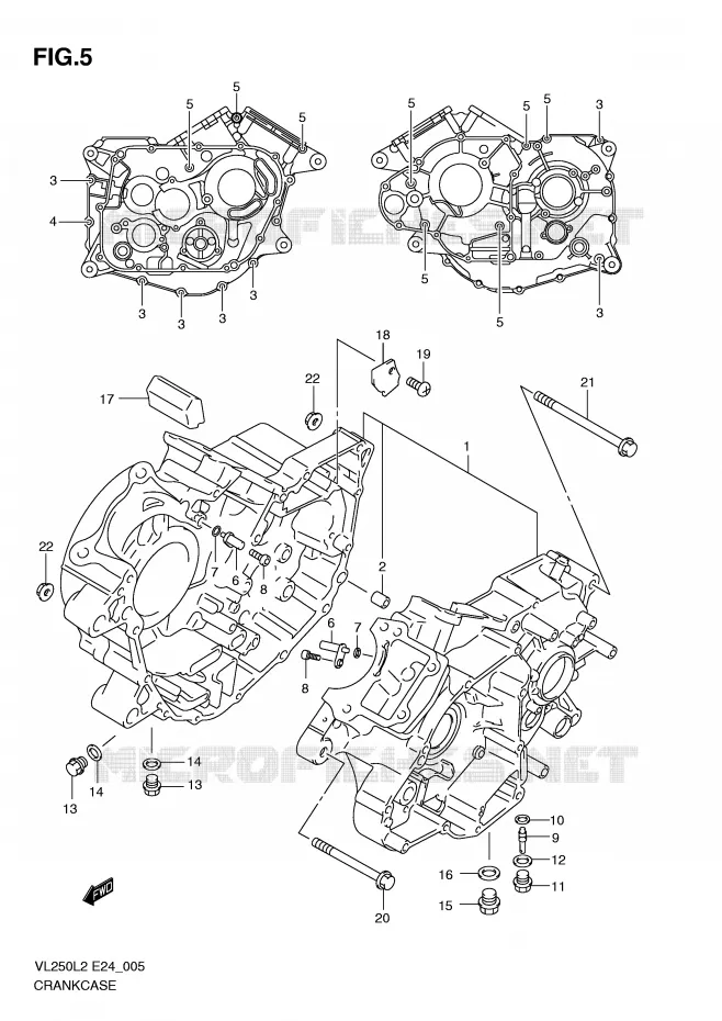 CRANKCASE Suzuki MOTO 250 INTRUDER 2012  VL250L2(E24)