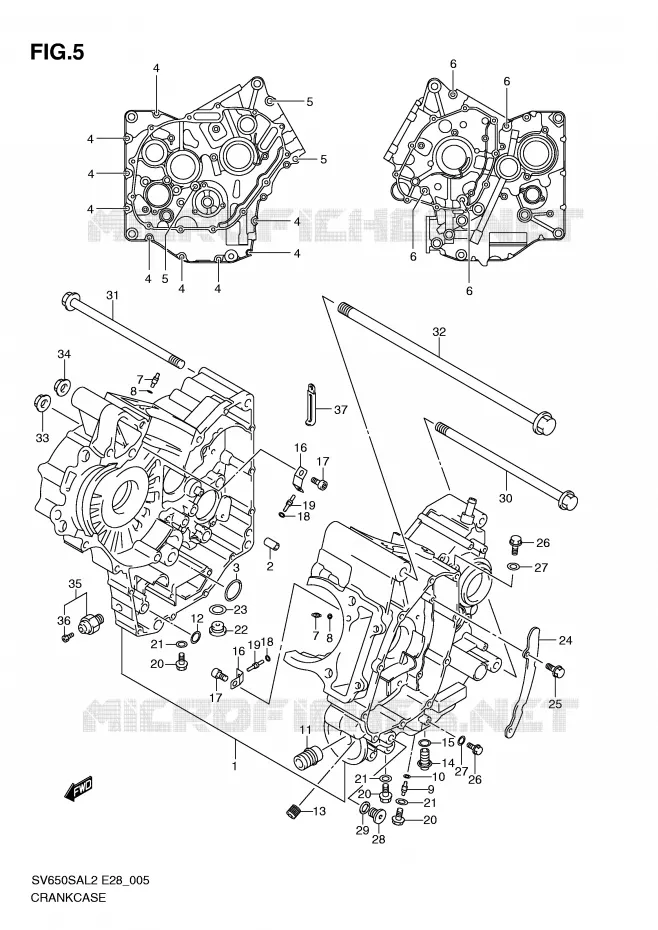 CRANKCASE Suzuki MOTO 650 SV-S 2012  SV650SAL2(E28)