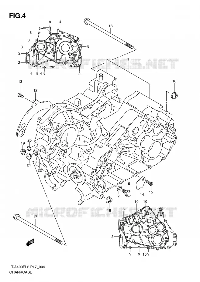 CRANKCASE Suzuki QUAD 400 KINGQUAD 2012  LT-A400L2(P17)
