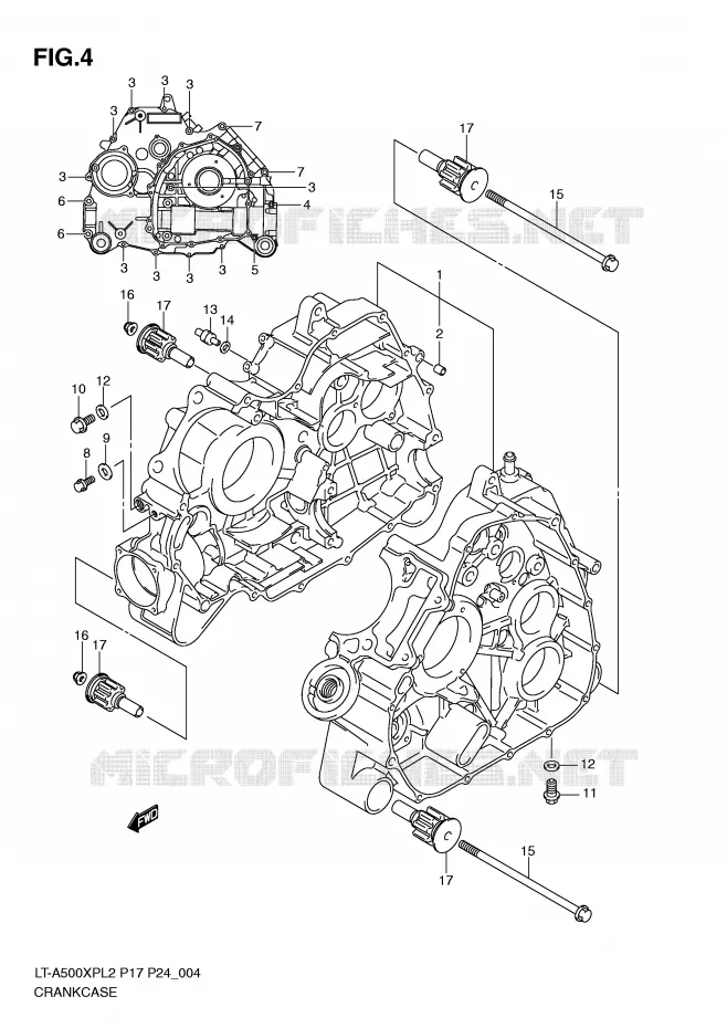 CRANKCASE Suzuki QUAD 500 KINGQUAD 2012  LT-A500XPZL2(P17)