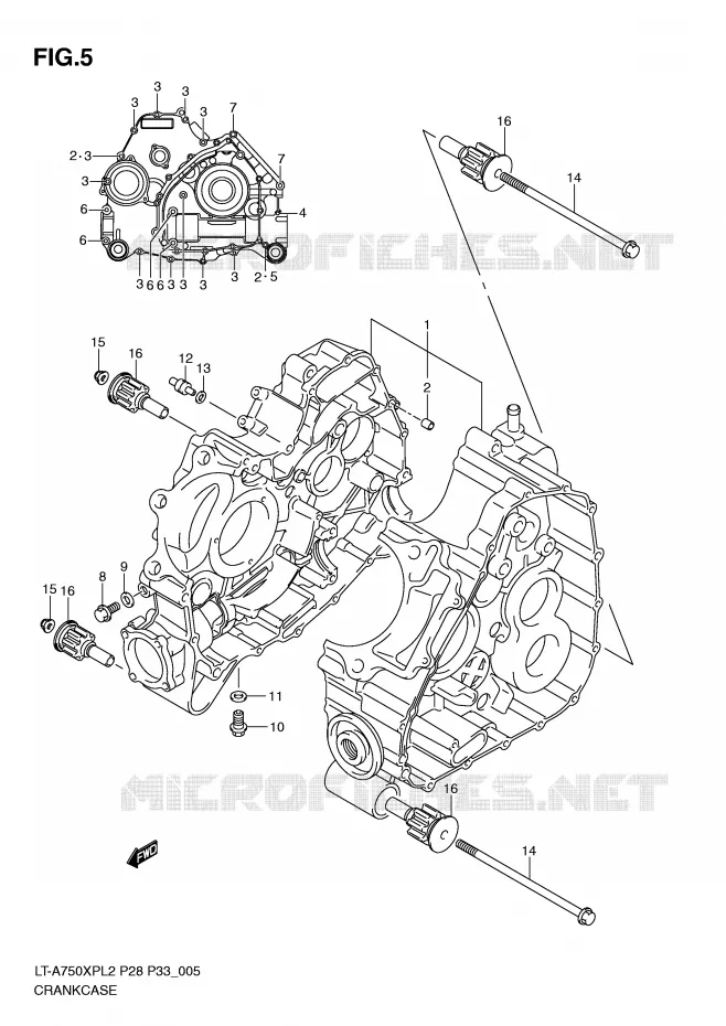 CRANKCASE Suzuki QUAD 750 KINGQUAD 2012  LT-A750XPL2(P28)