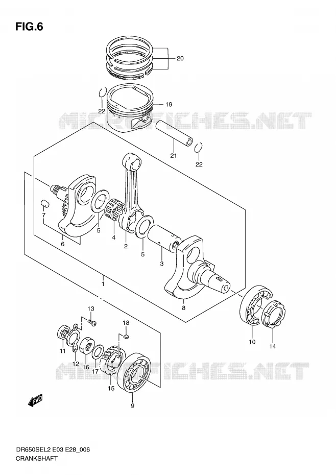 CRANKSHAFT Suzuki MOTO 650 DR 2012  DR650SEL2(E03)