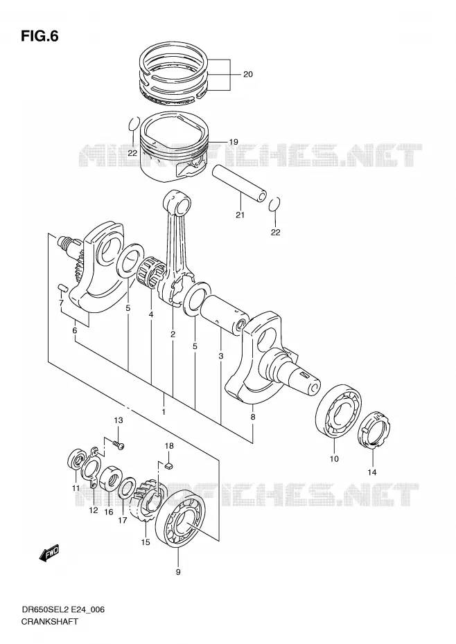 CRANKSHAFT Suzuki MOTO 650 DR 2012  DR650SEL2(E24)