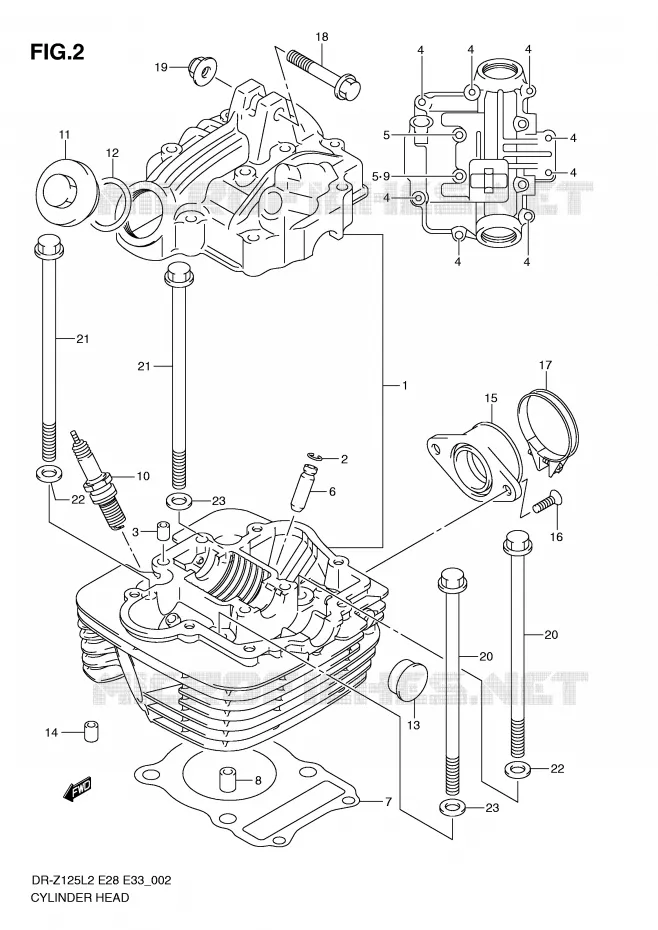 CYLINDER HEAD Suzuki MOTO 125 DR-Z 2012  DR-Z125LL2(E28)