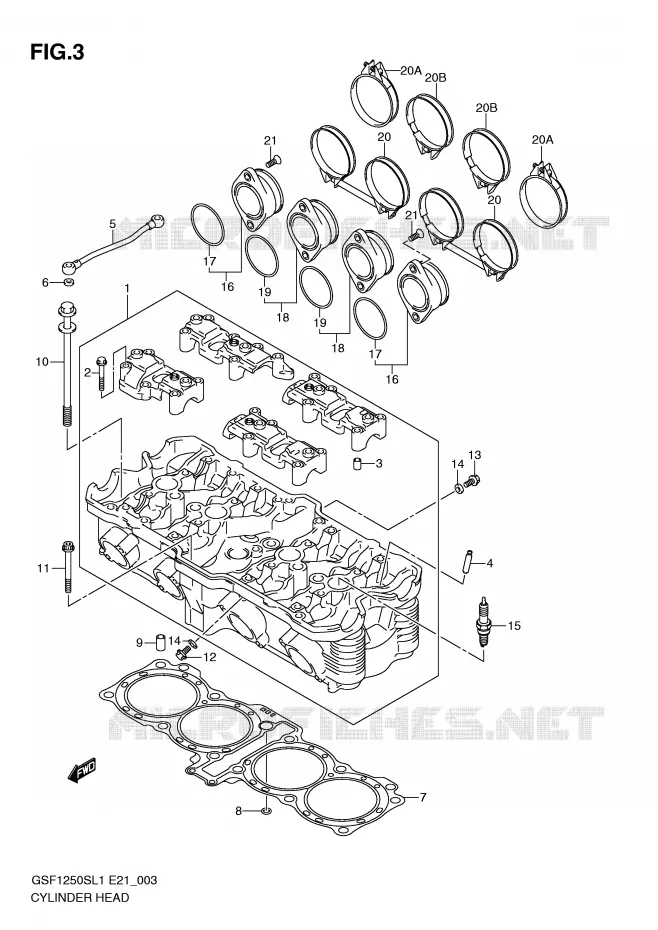 CYLINDER HEAD Suzuki MOTO 1250 BANDIT 2012  GSF1250SAL1(E21)