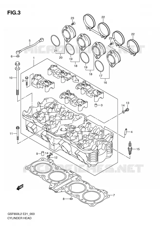 CYLINDER HEAD Suzuki MOTO 650 BANDIT 2014  GSF650SAL2(E21)