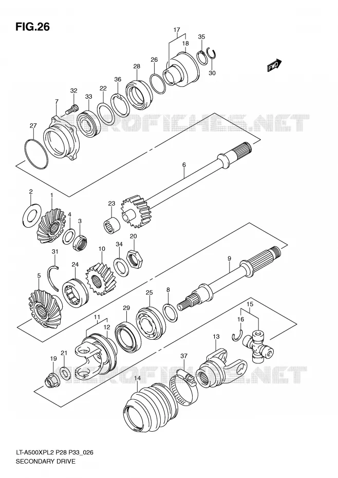 DRIVESHAFT Suzuki QUAD 500 KINGQUAD 2012  LT-A500XPL2(P28)