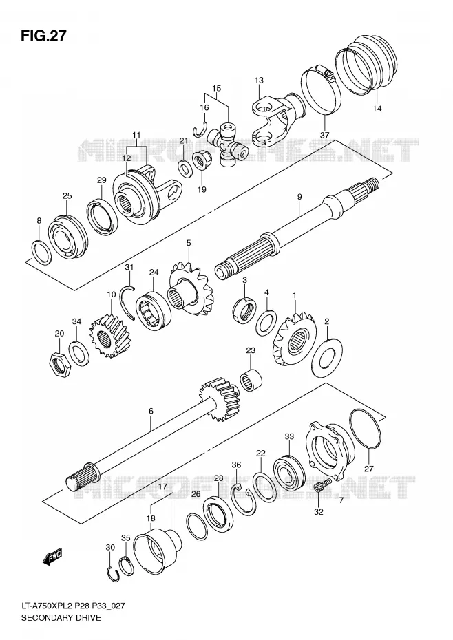 DRIVESHAFT Suzuki QUAD 750 KINGQUAD 2012  LT-A750XPL2(P28)
