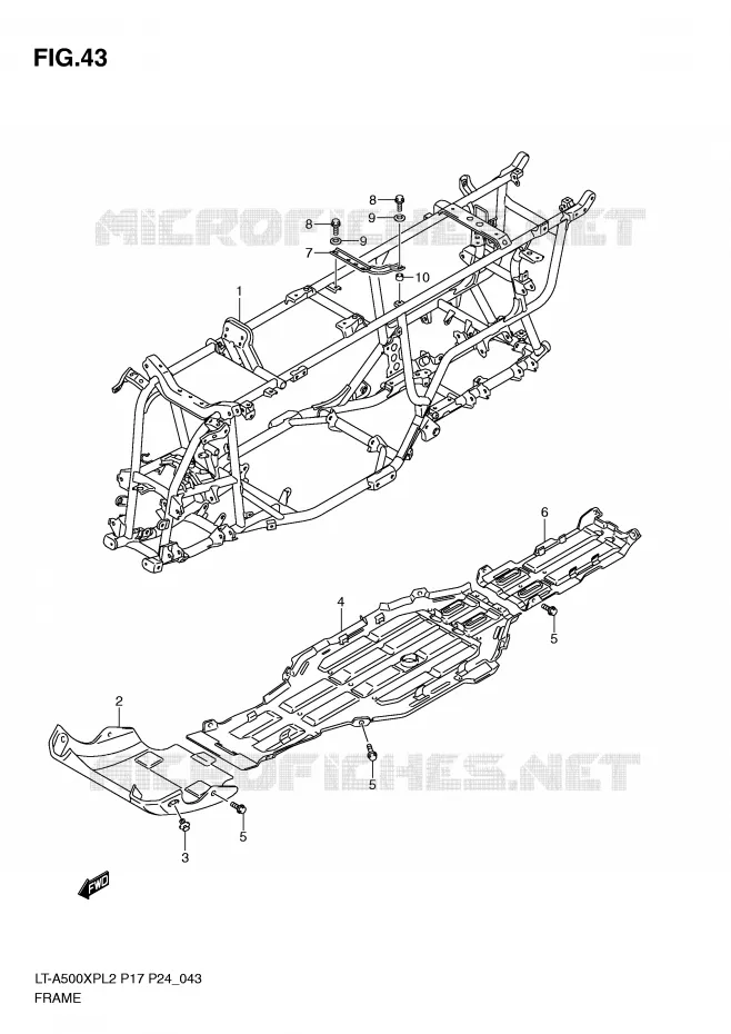 FRAME Suzuki QUAD 500 KINGQUAD 2012  LT-A500XPL2(P17)